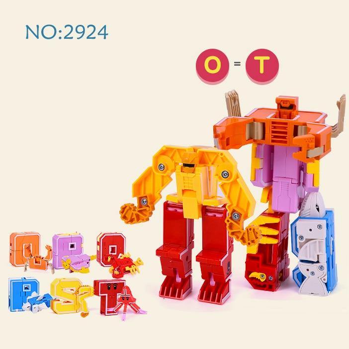 15PCS Assembling Building Blocks  Educational Toys Action Figure Transformation Number Robot Deformation Robot Toy for Children