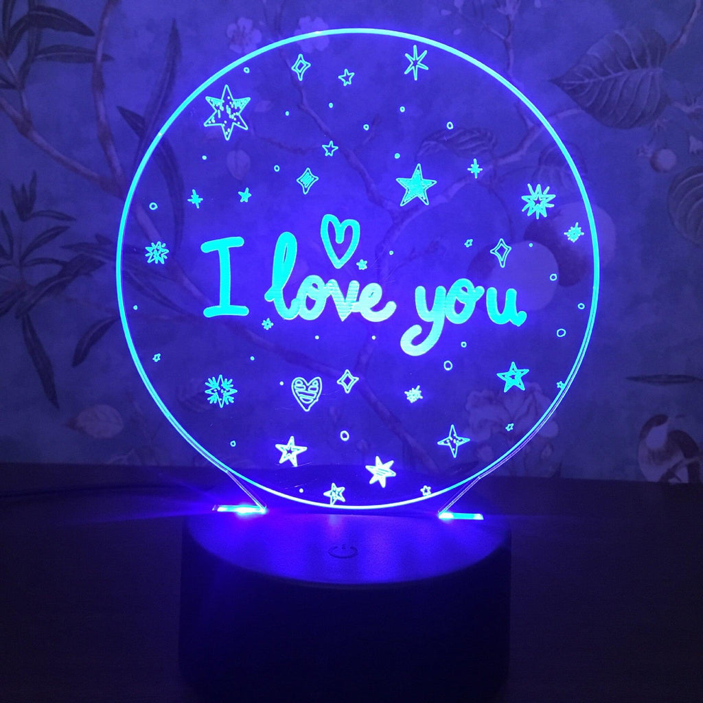 3D Lighting I LOVE YOU LED USB Table Night Light Lamp Remote Control 7 Colors Changing Indoor Lights Illusion Xmas Gifts