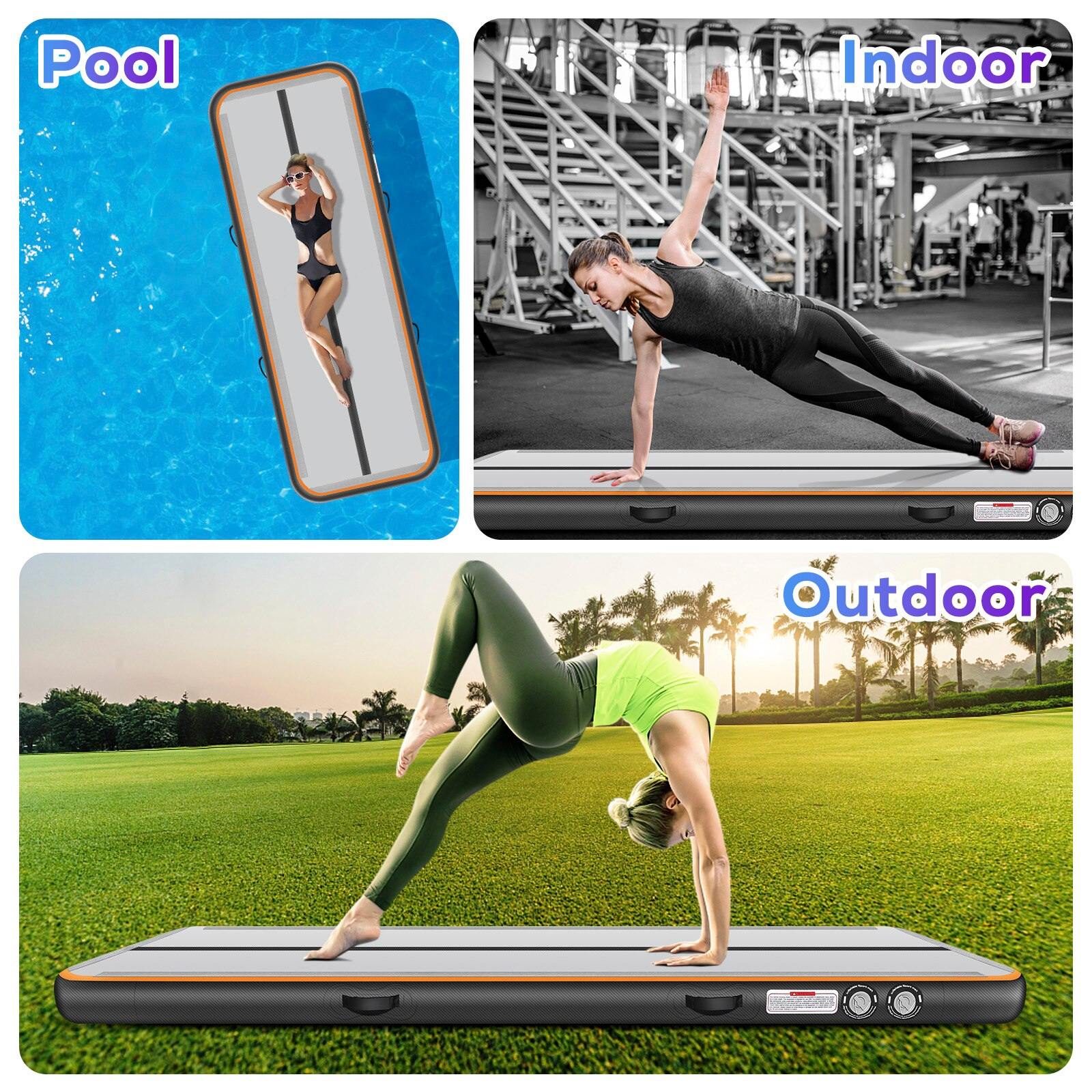 3/4/5/6m Air Track Inflatable Gymnastics Mat Yoga/Tumbling/Gym Mat PVC Waterproof Gymnastics Air Floor for Pool/Outdoor/Traning