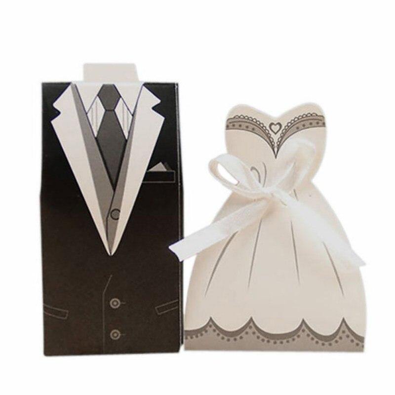 European Dress Wedding Candy Box Groom Bride Sugar Box Candy Boxes Home Garden Festive Party Supply (E5)