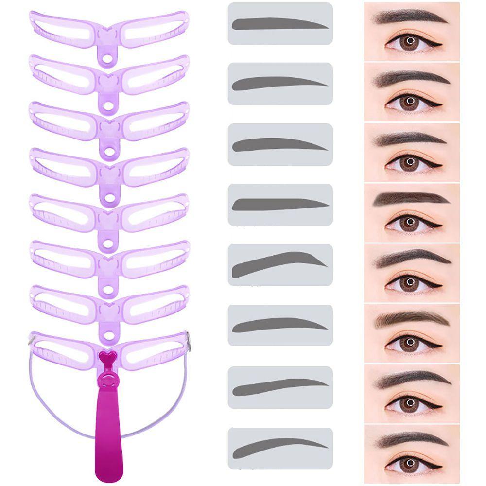 8pcs\set Eyebrow Stencils Reusable Eyebrow Shaping Brow Template DIY Eye Brow Drawing Guide Template Card Model Makeup Tools