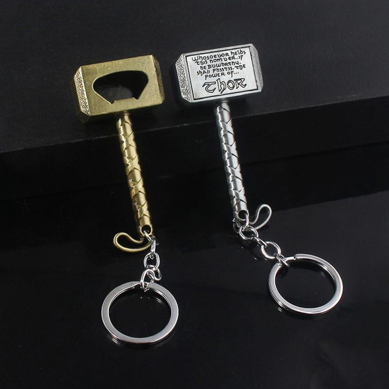 1PC Beer Bottle Openers Multifunction Hammer Of Thor Shaped Beer Bottle Opener With Long Handle Bottler Opener Keychain