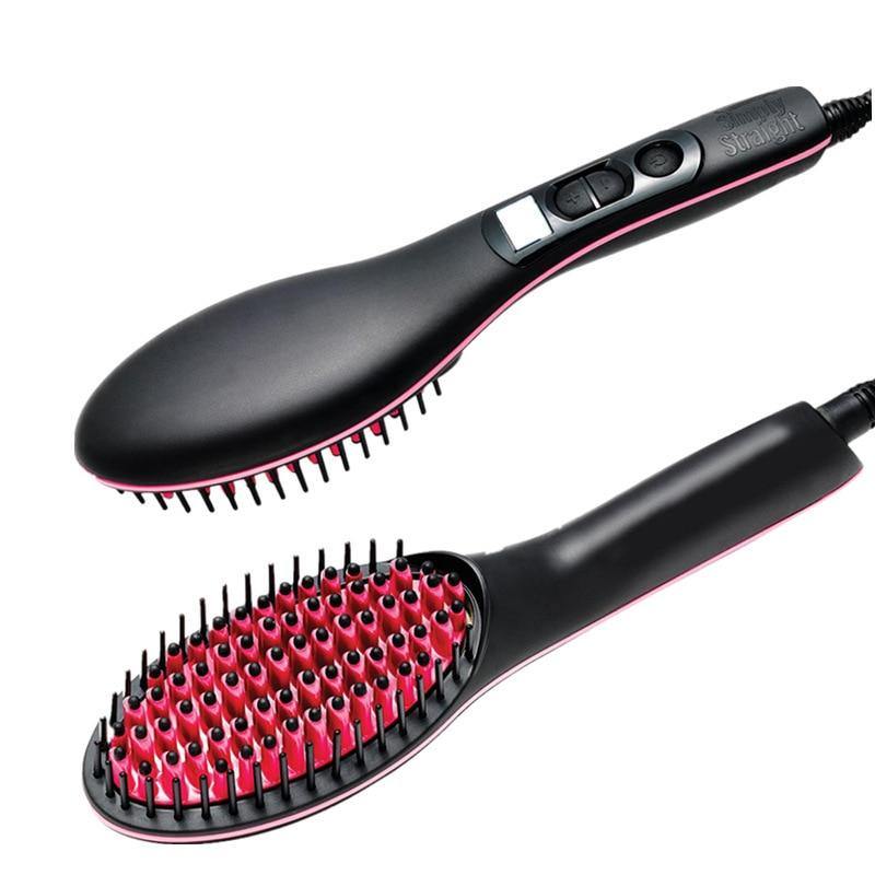 Electric Brush Hair Straightener Hair LCD Styling Straightening Comb Ionic Hair Brush Hot Irons Comb Hairbrush Heating Comb Tool