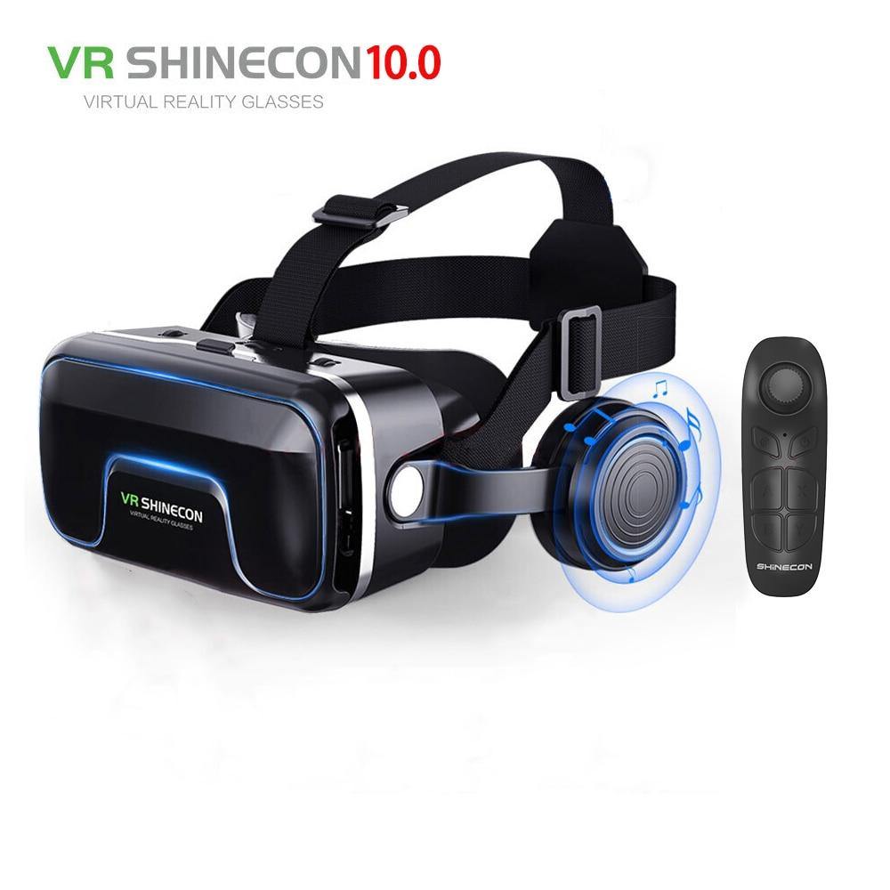 VR 3D Google Cardboard VR shinecon Pro Version VR Virtual Reality 3D Glasses Smart Bluetooth Wireless Remote Control Gamepad