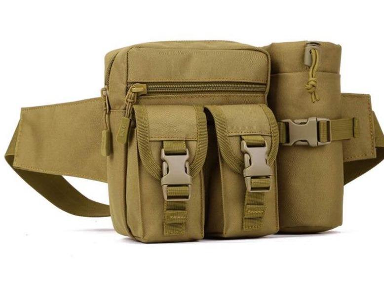 Tactical Water Bottle Waist Bag Military Outdoor Sports Camping Travel Waterproof 900D Nylon bag with water pouch Hiking Cycling