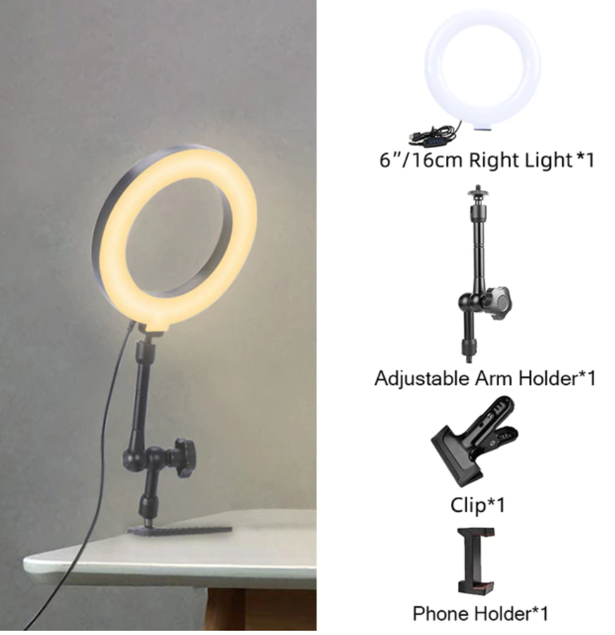 Ring Light Tripod Stand Selfie Phone Video Stream Recording