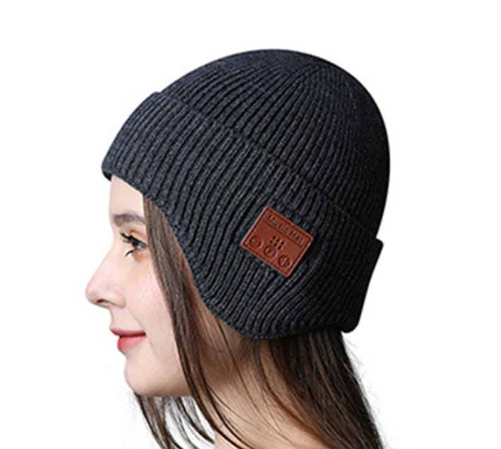 Winter Beanie LED Lighted Knitted Headphones Rechargeable Cap