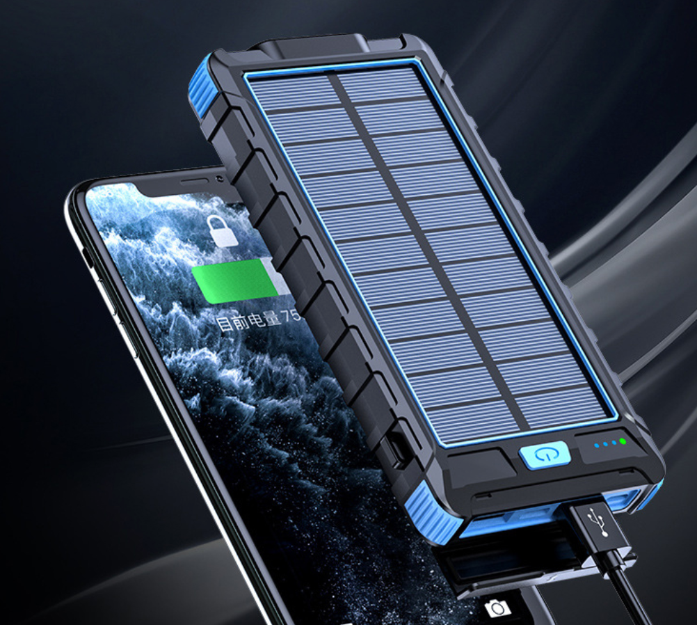 Waterproof Solar Power Bank For iPhone 11 Samsung 20000mAh