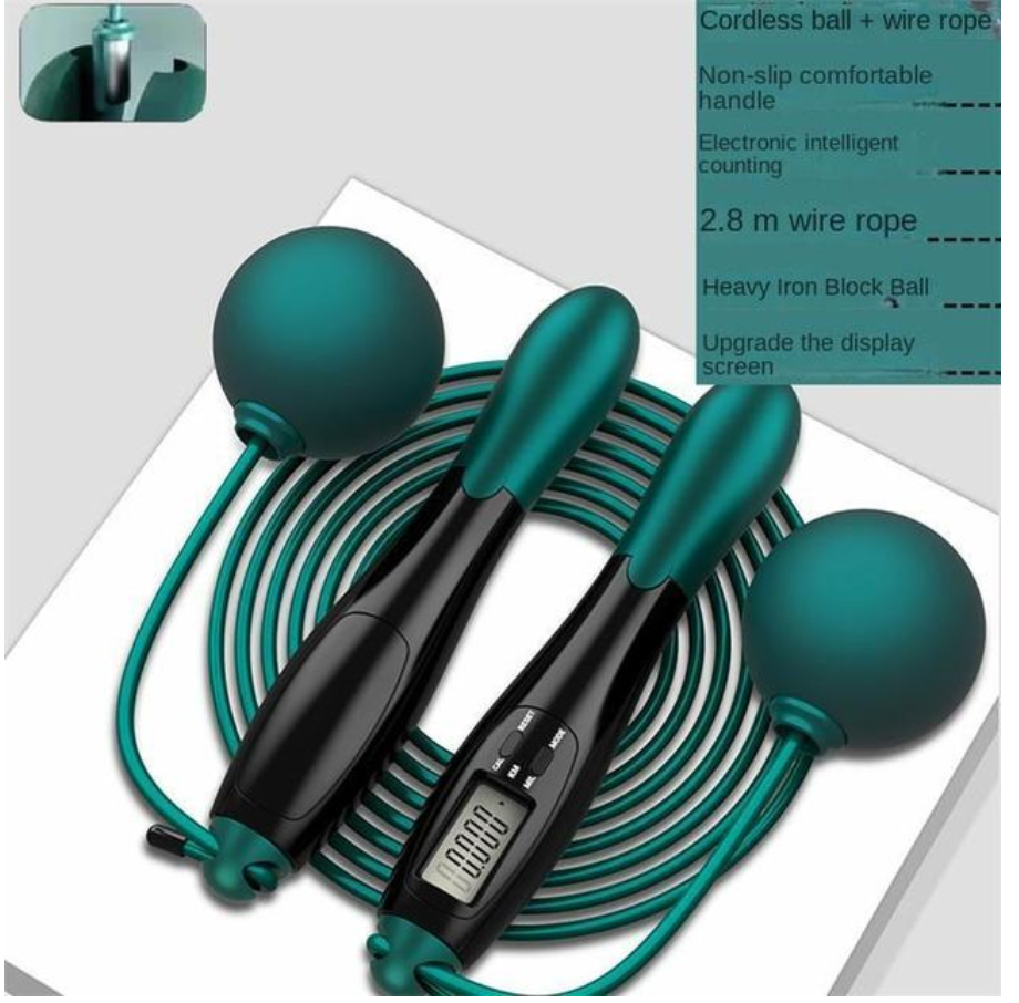Rope Electronic Skipping Jumping Cordless LCD Screen Exercise