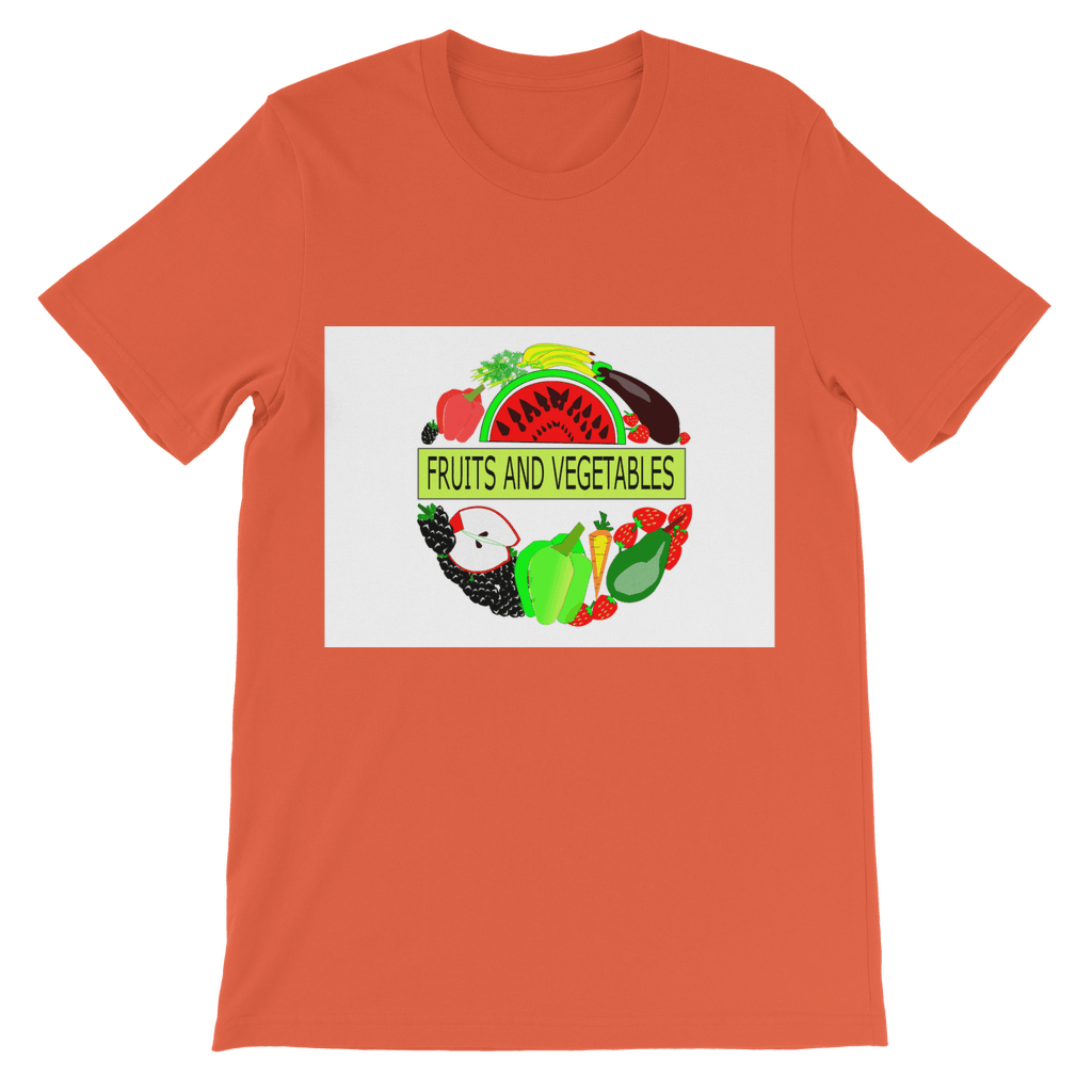 Preshrunk Jersey Fruits And Vegetables Design Classic Kids T-Shirt - Mercy Abounding