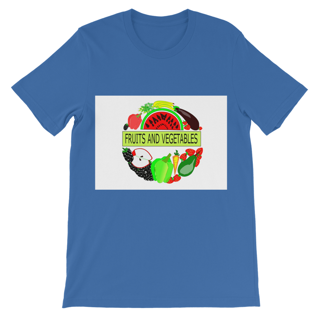 Preshrunk Jersey Fruits And Vegetables Design Classic Kids T-Shirt - Mercy Abounding