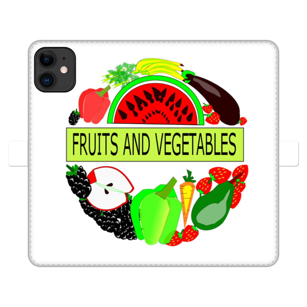 Leather Fruits And Vegetables Design Printed Money Wallet Cases - Mercy Abounding