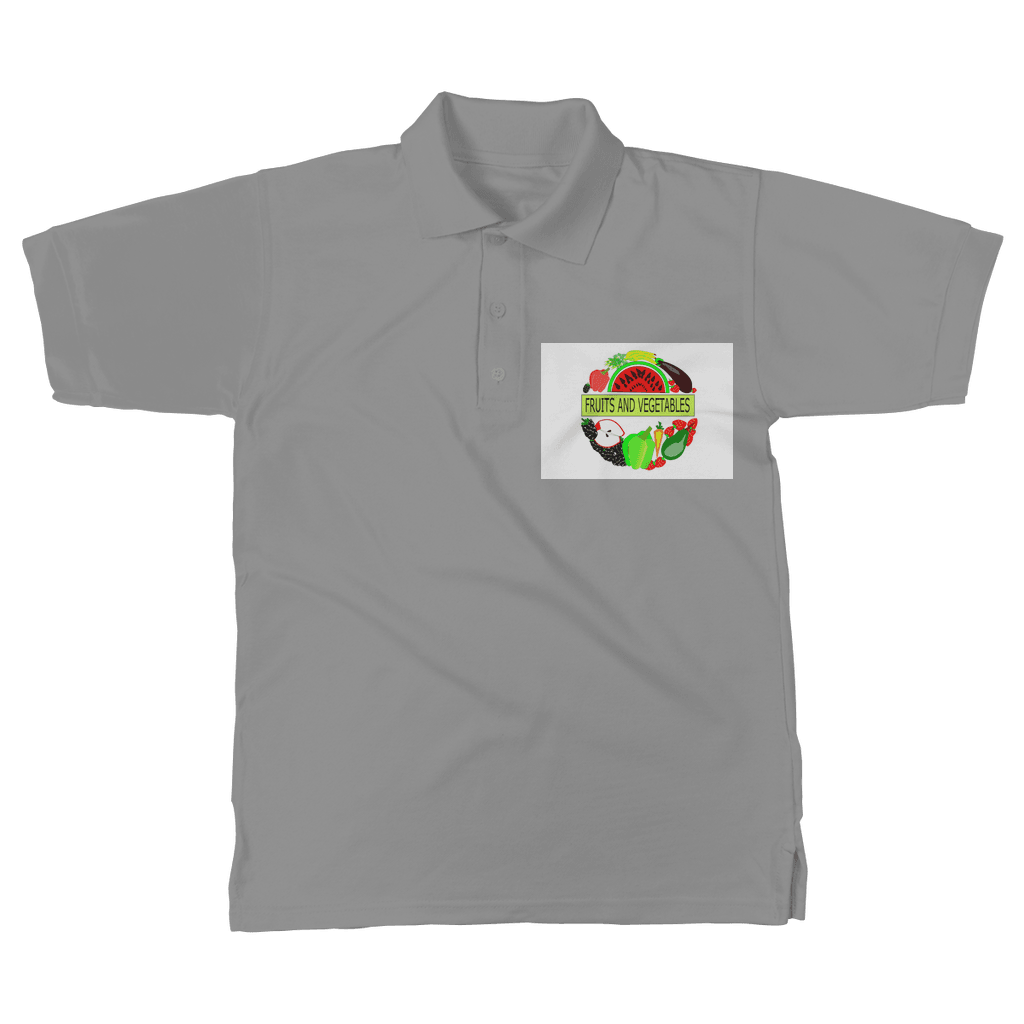 Simple Fruits And Vegetables Design Adult Polo Cotton Shirt - Mercy Abounding