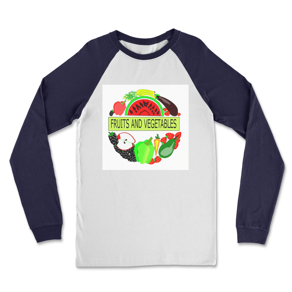 Beautiful Fruits And Vegetables Design Raglan Long Sleeve Shirt - Mercy Abounding