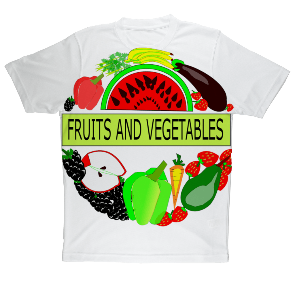 Gorgeous Polyester Crew Neck Fruits And Vegetables Design Adult Children T-Shirt - Mercy Abounding