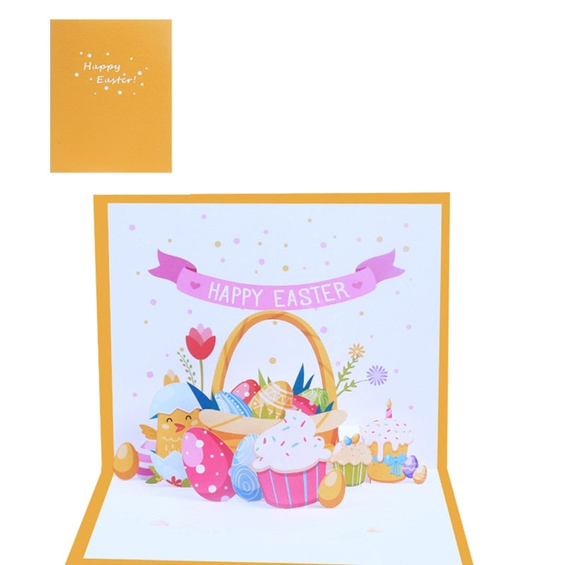 3D Pop Up Easter Greeting Card Birthday Party Invitations Gift
