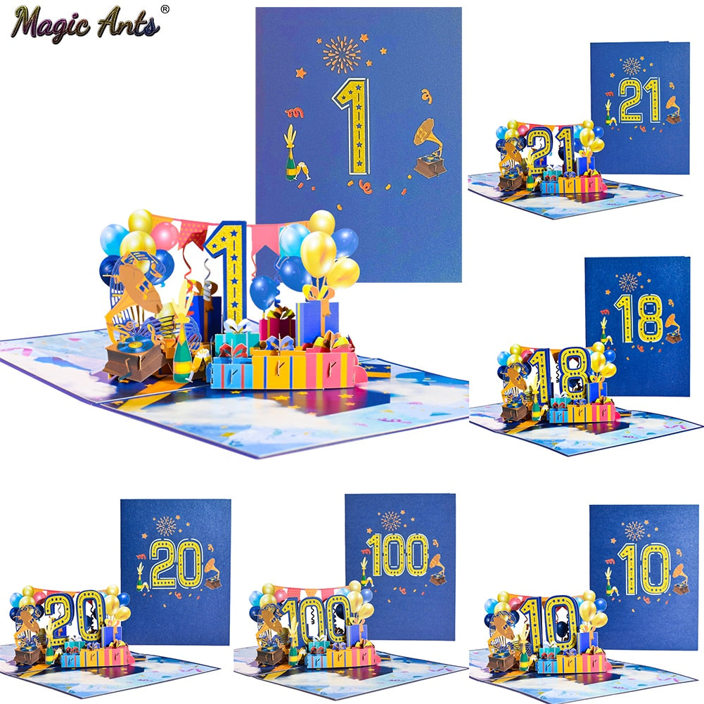 Beautiful 3D pop-up birthday card for all ages