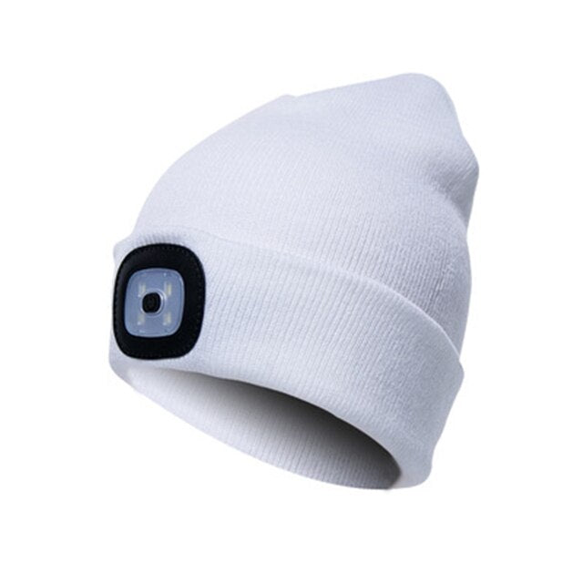 Unisex LED knitted warm winter beanie Headphones hat