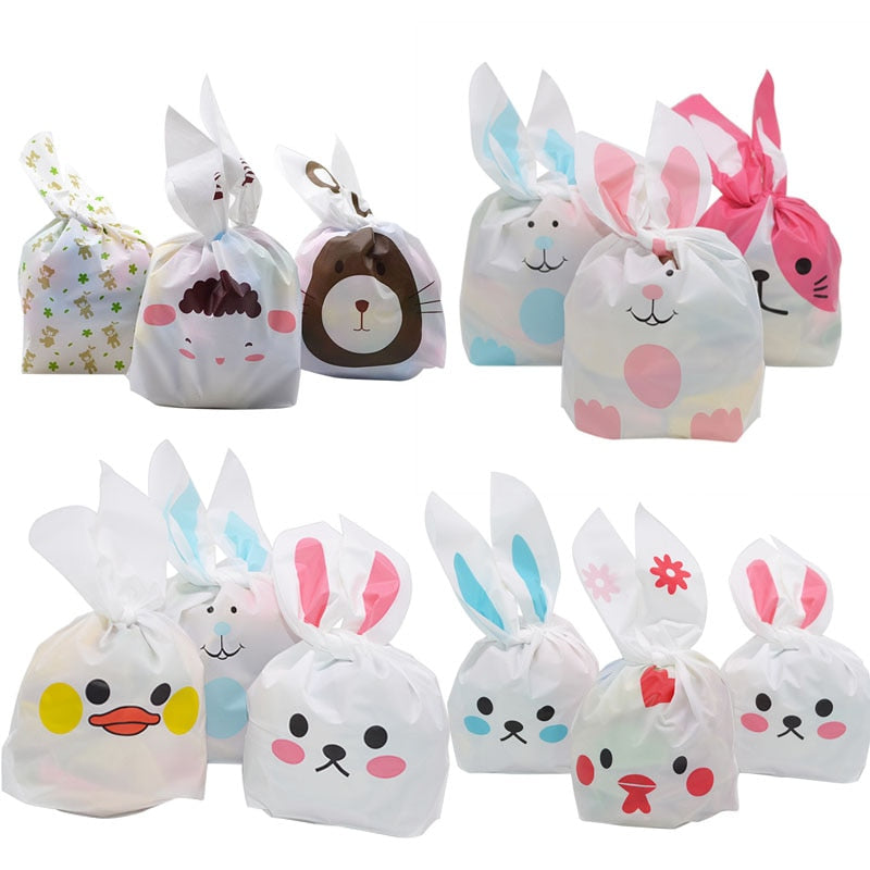 Easter Bunny Plastic Rabbit Cookie Bag Birthday 