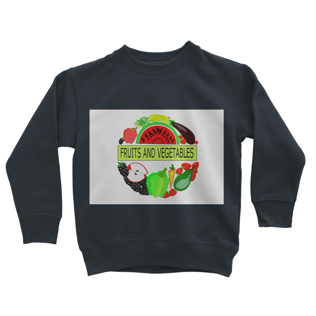 Classic Fruits And Vegetables Design Kids Sweatshirt - Mercy Abounding