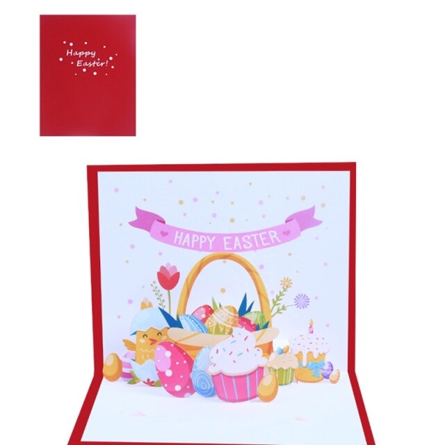 3D Pop Up Easter Greeting Card Birthday Party Invitations Gift