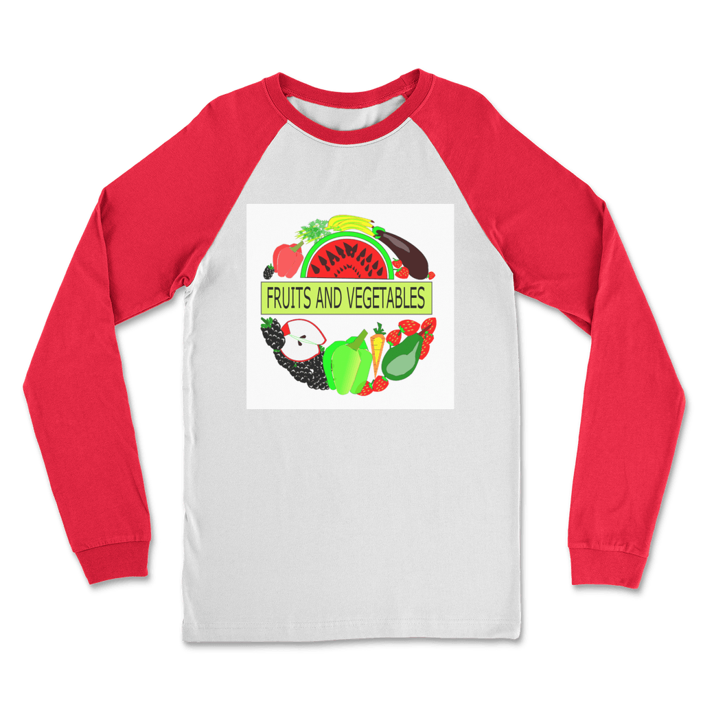 Beautiful Fruits And Vegetables Design Raglan Long Sleeve Shirt - Mercy Abounding