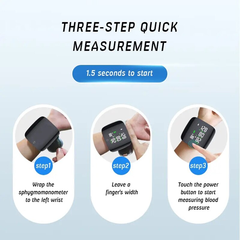 Rechargeable Wrist Blood Pressure Digital Monitor Voice
