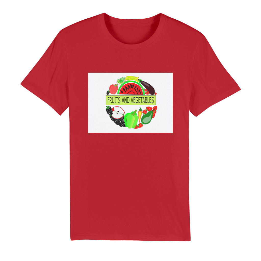 Soft Jersey Fruits And Vegetables Design Adult T-Shirt - Mercy Abounding