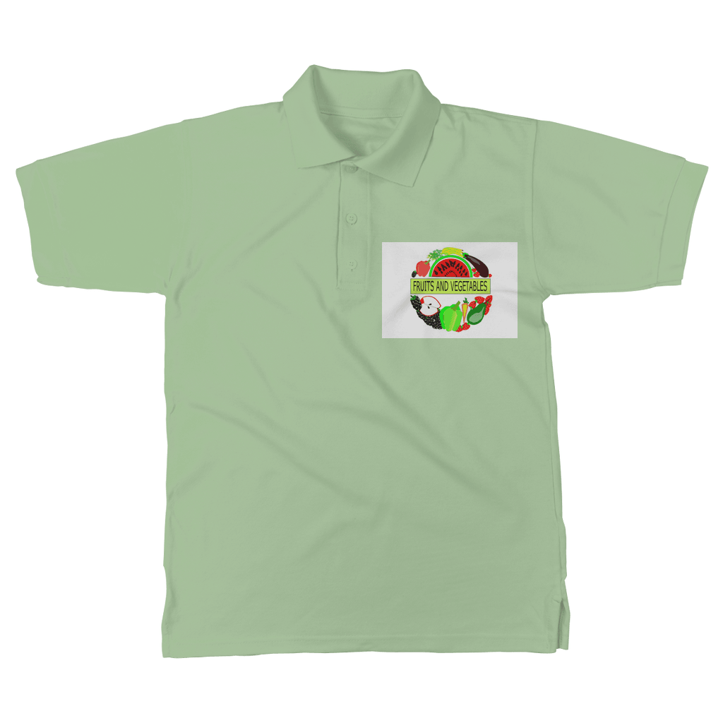 Simple Fruits And Vegetables Design Adult Polo Cotton Shirt - Mercy Abounding