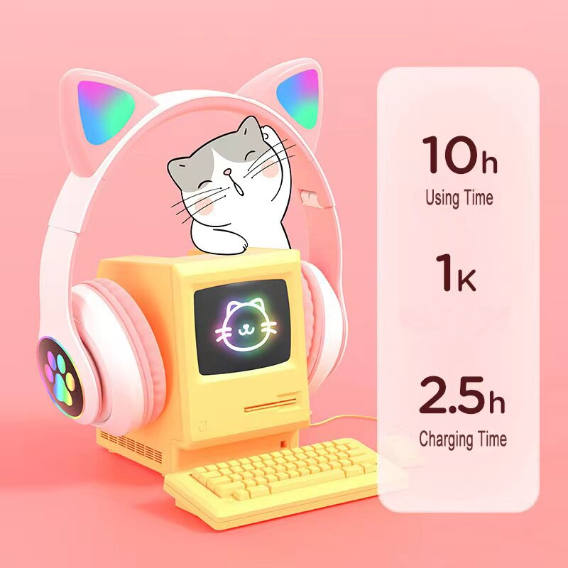 Wireless Headphones Radio Music Earbud Player Headset Children