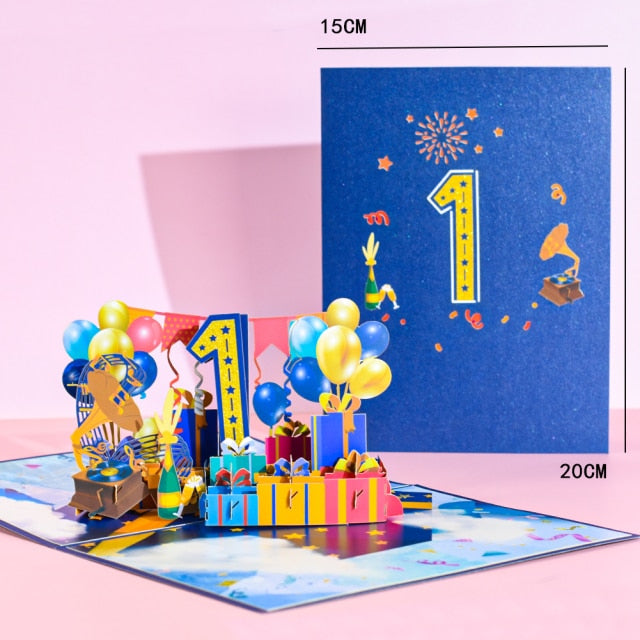 Beautiful 3D pop-up birthday card for all ages