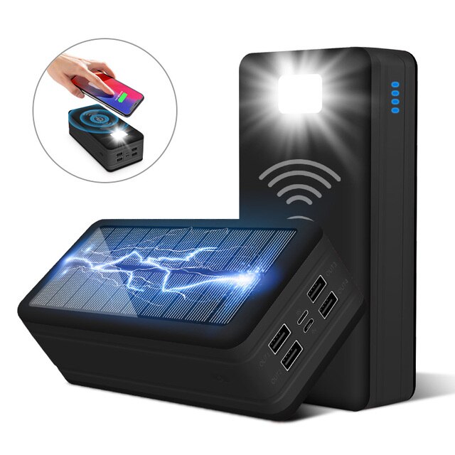 Wireless Waterproof Power Solar Bank 99000mAh For Phone