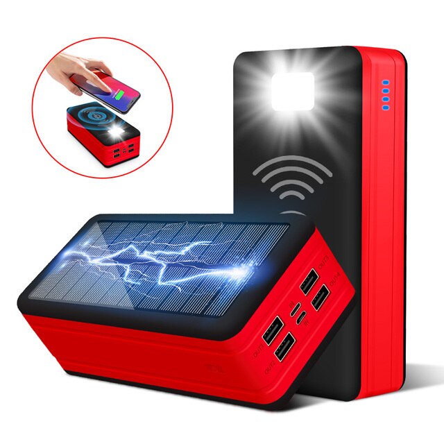 Wireless Waterproof Power Solar Bank 99000mAh For Phone