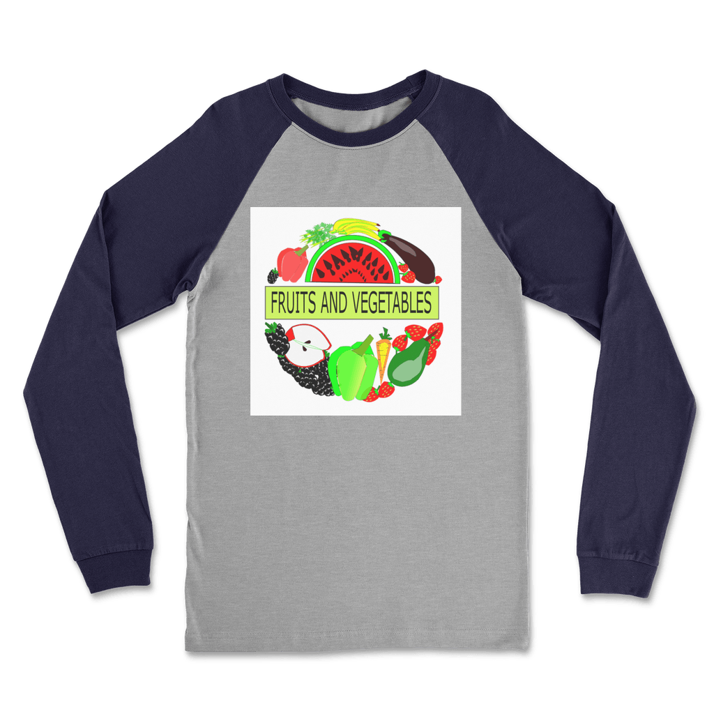 Beautiful Fruits And Vegetables Design Raglan Long Sleeve Shirt - Mercy Abounding