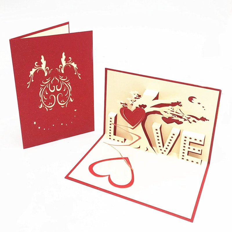 Laser Cut Greeting Cards Birthday Valentine Wedding