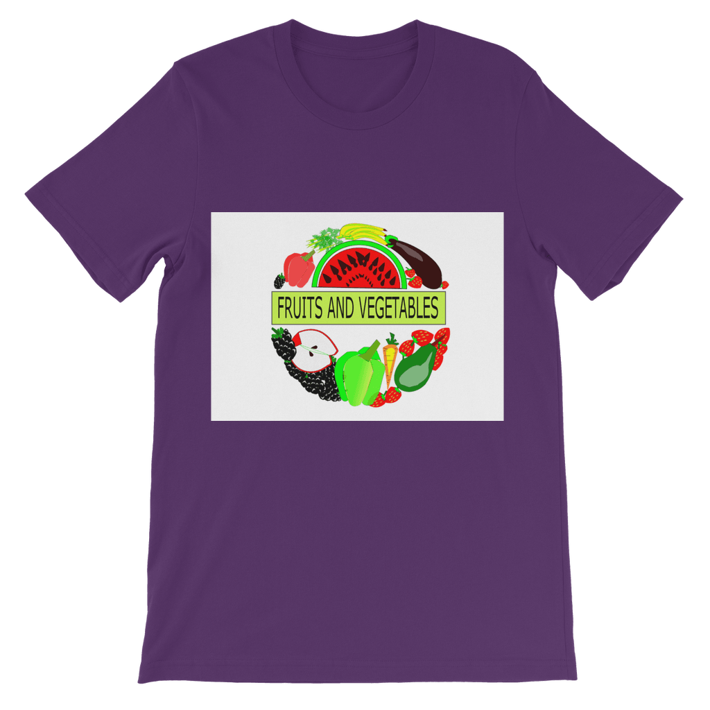 Preshrunk Jersey Fruits And Vegetables Design Classic Kids T-Shirt - Mercy Abounding