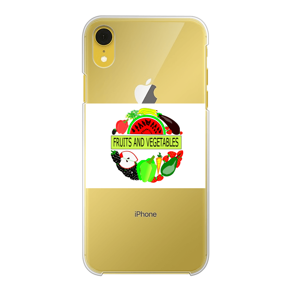 Elegant Fruits And Vegetables Design Back Printed Transparent Hard Phone Case - Mercy Abounding