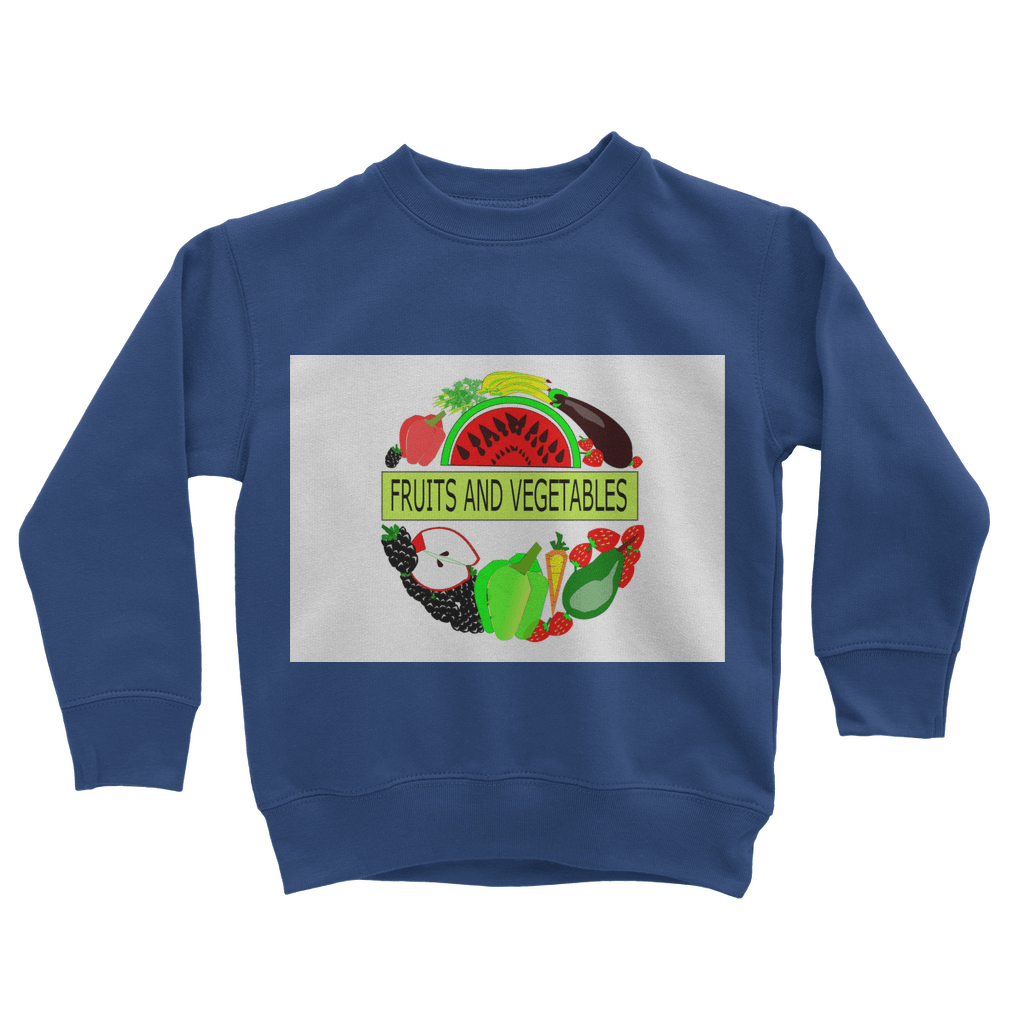 Classic Fruits And Vegetables Design Kids Sweatshirt - Mercy Abounding