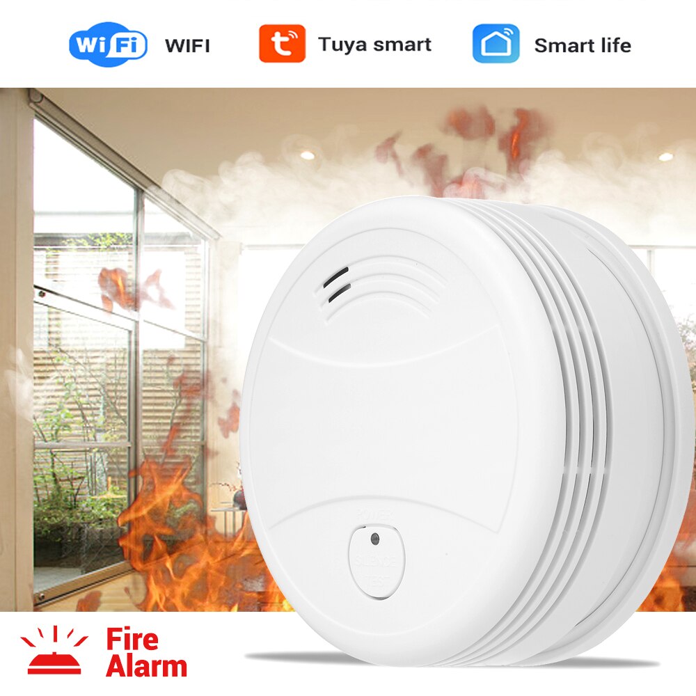 Smoke Alarm Fire Detector WiFi Tuya Home Office System
