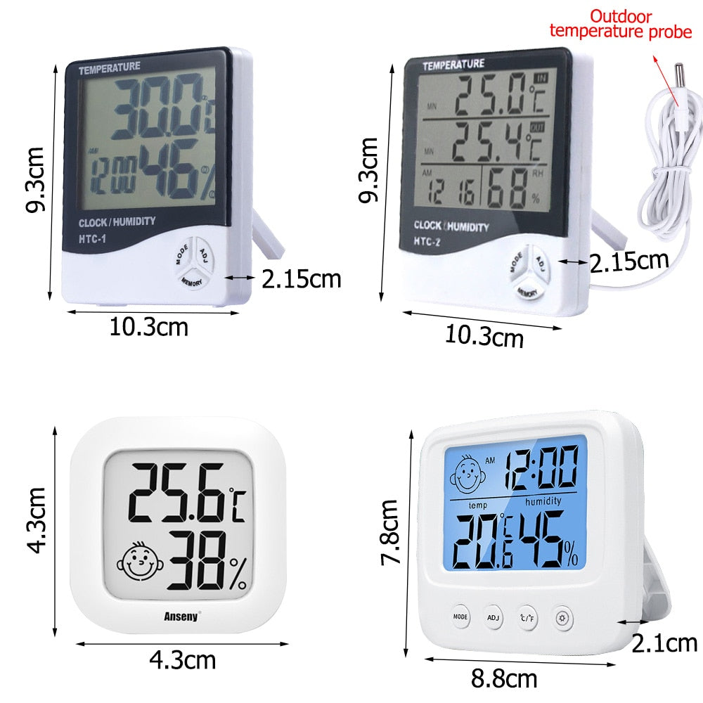 Digital Temperature Humidity Hygrometer Thermometer Clock