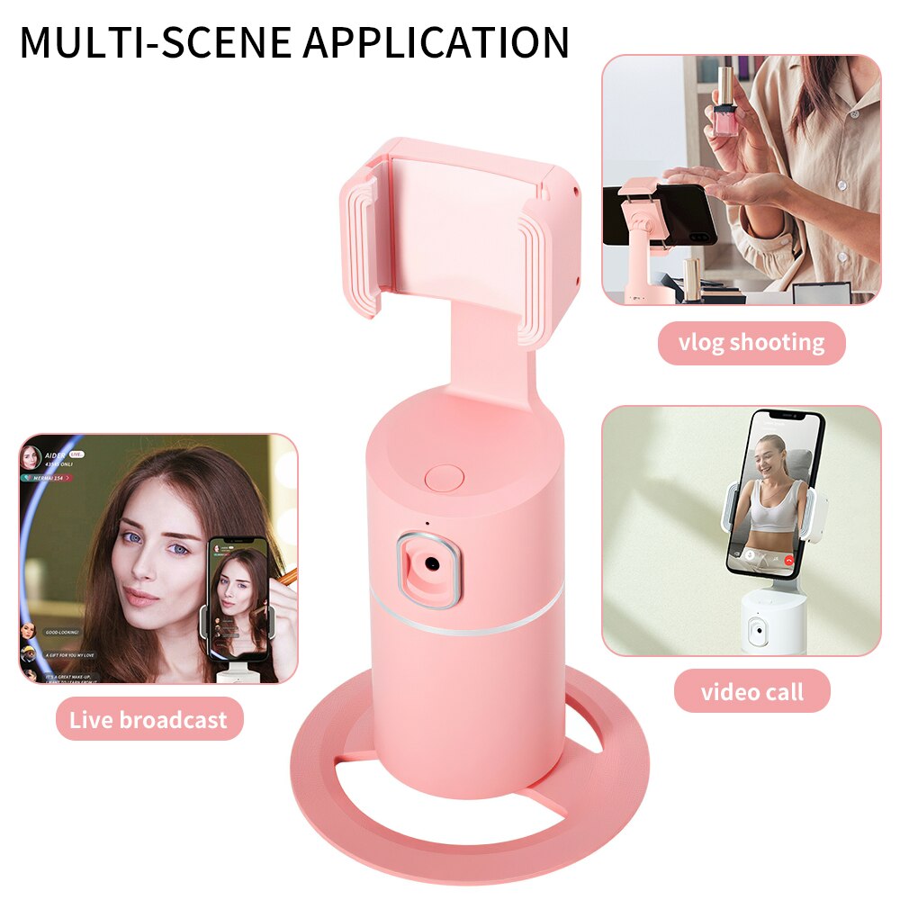 Auto Face Tracking Phone Tripod 360 Rotation Video Recorder