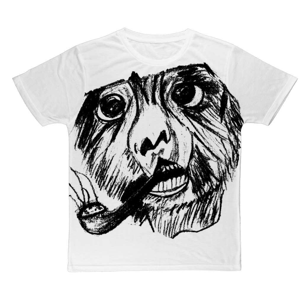 Classic Polyester Smoking Monkey Adult T-Shirt - Mercy Abounding