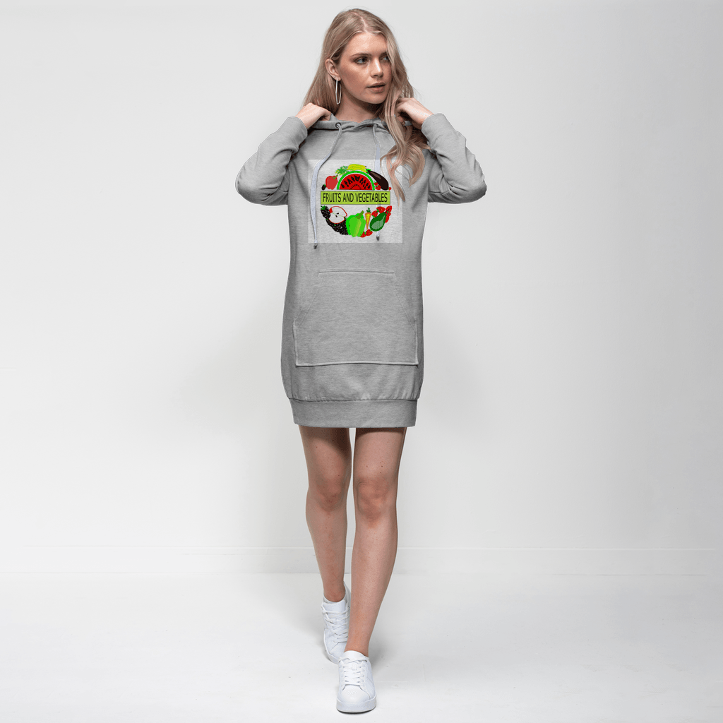 Comfortable Long Sleeves Fruits And Vegetables Design Adult Hoodie Dress - Mercy Abounding