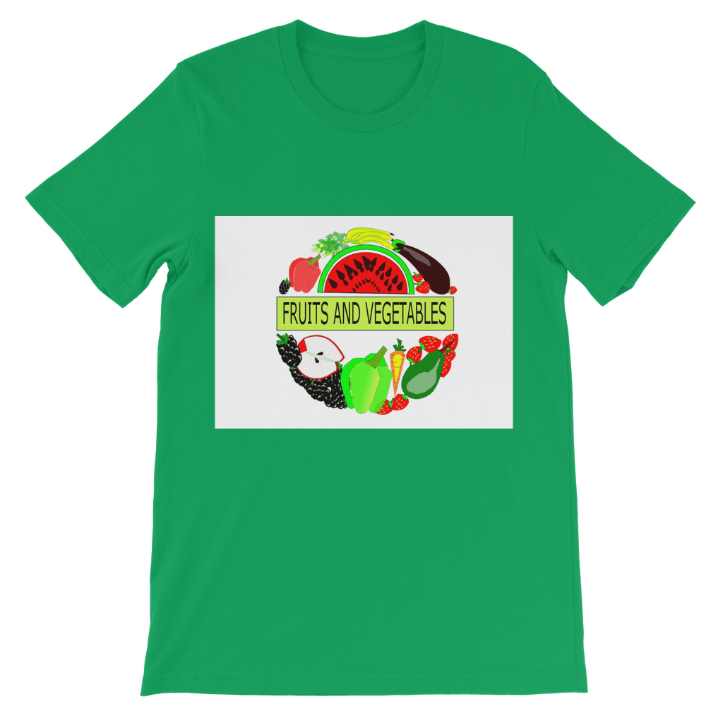 Preshrunk Jersey Fruits And Vegetables Design Classic Kids T-Shirt - Mercy Abounding