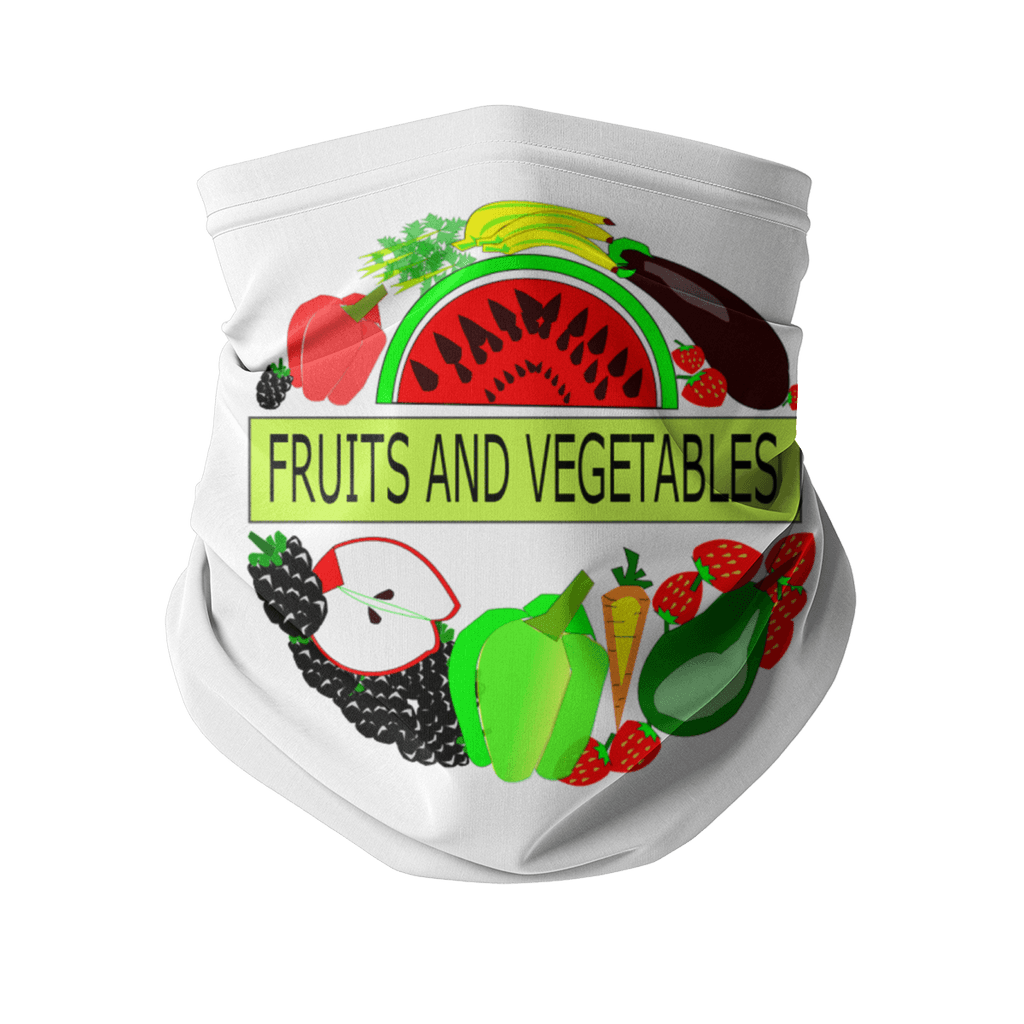 Warm Lightweight Fruits And Vegetables Design Neck Gaiter - Mercy Abounding