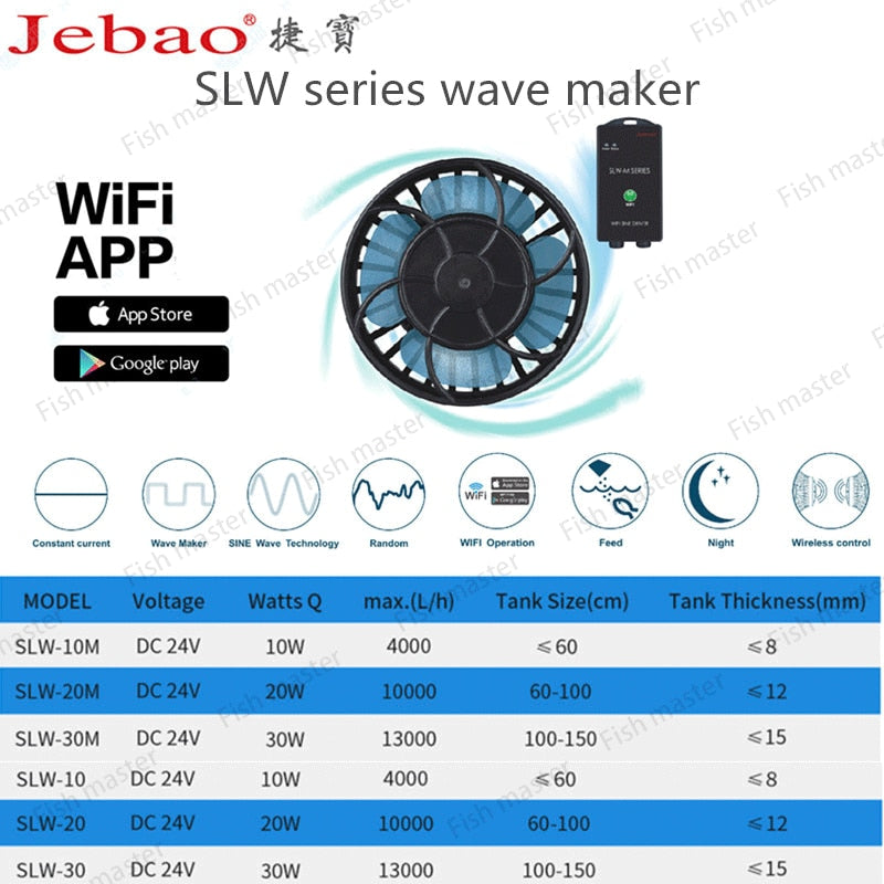 Jebao WIFI Aquarium Wave Maker Coral Cylinder Pump