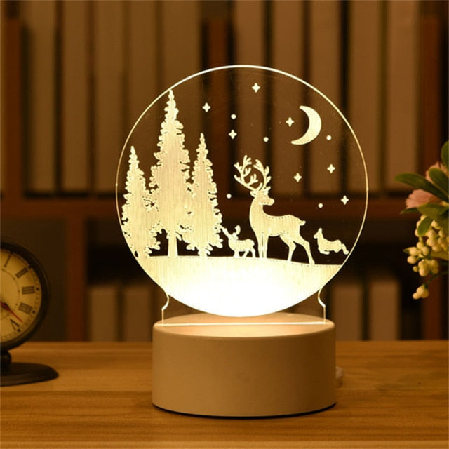 Night Light 3D  Led  Lamp For Valentines Christmas Wedding Bedroom