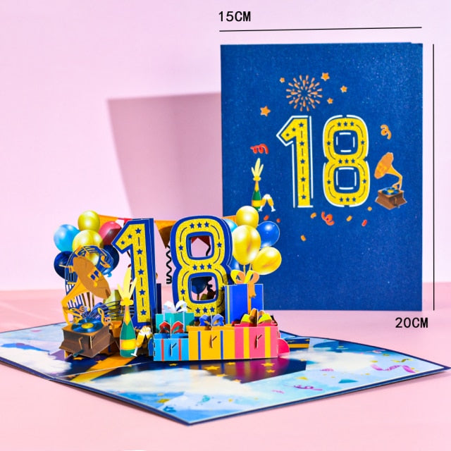 Beautiful 3D pop-up birthday card for all ages