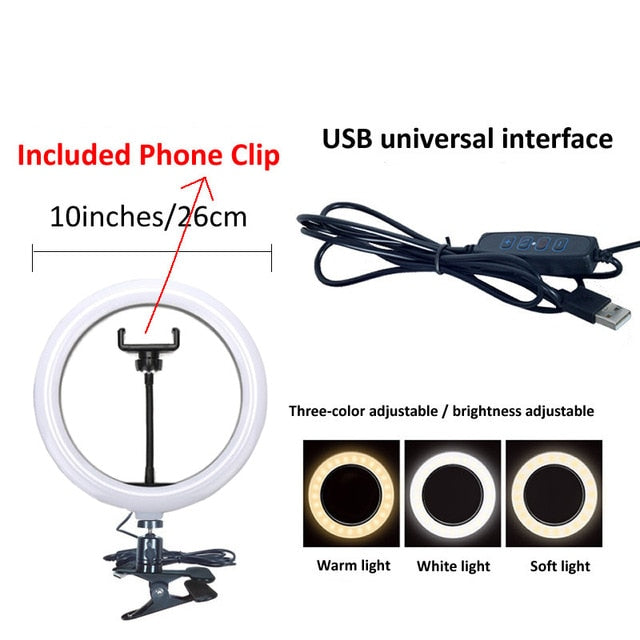 Ring Video Selfie Streaming Studio Video Light USB Cable