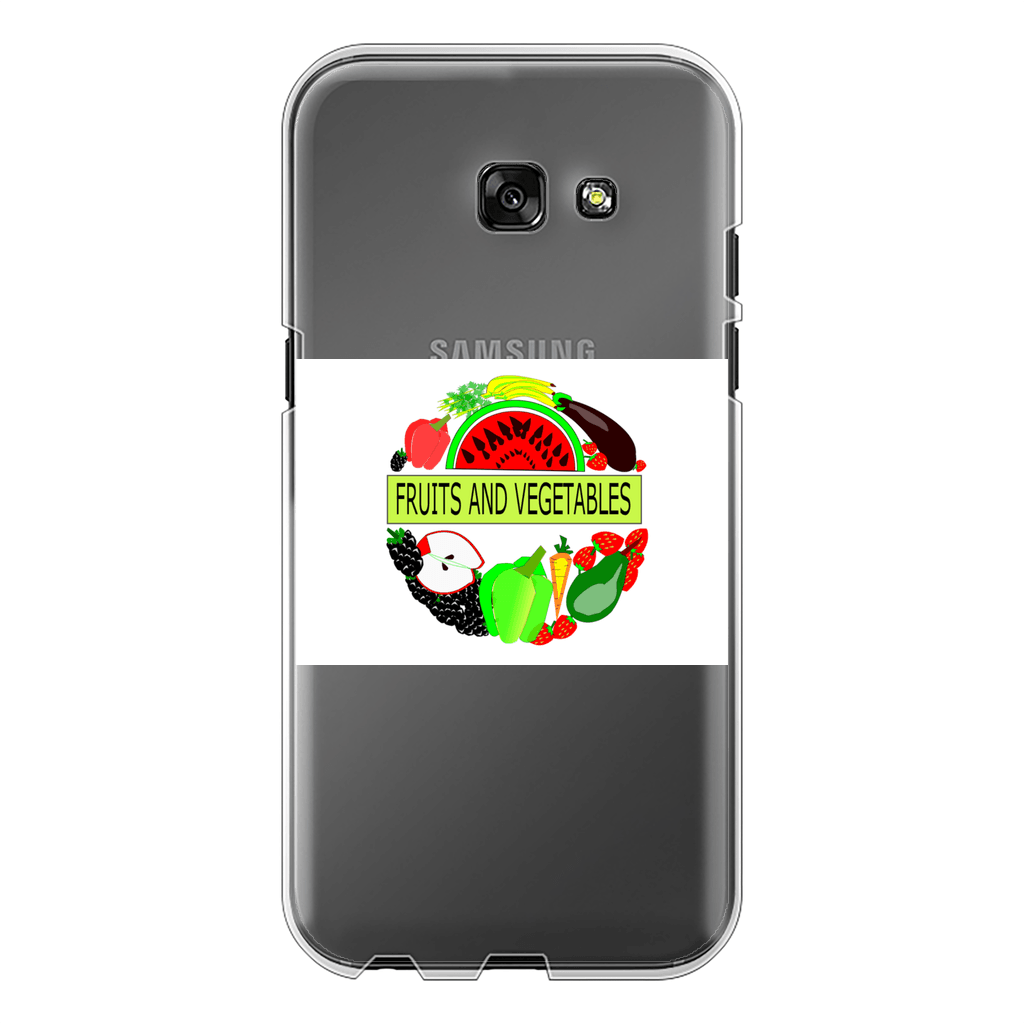 Elegant Fruits And Vegetables Design Back Printed Transparent Hard Phone Case - Mercy Abounding